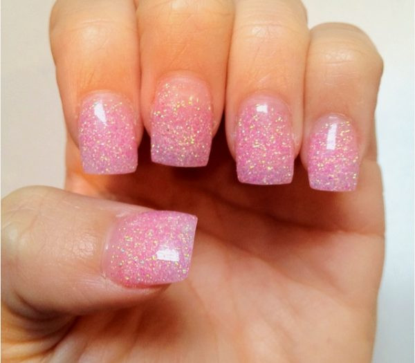 Glitter Pink Nails
 Top 55 Pretty in Pink Nail Designs