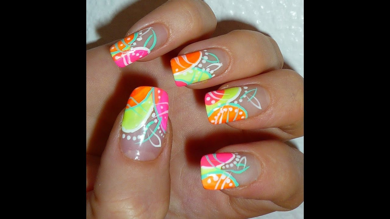 Glow In The Dark Nail Designs
 Glow In The Dark Abstract Nail Art Design