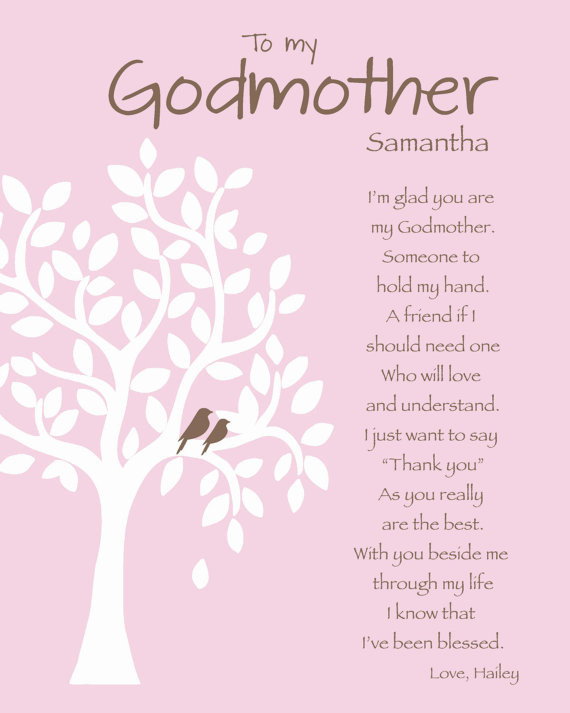 God Mother Quote
 GODMOTHER Gift Personalized Godmother Print by