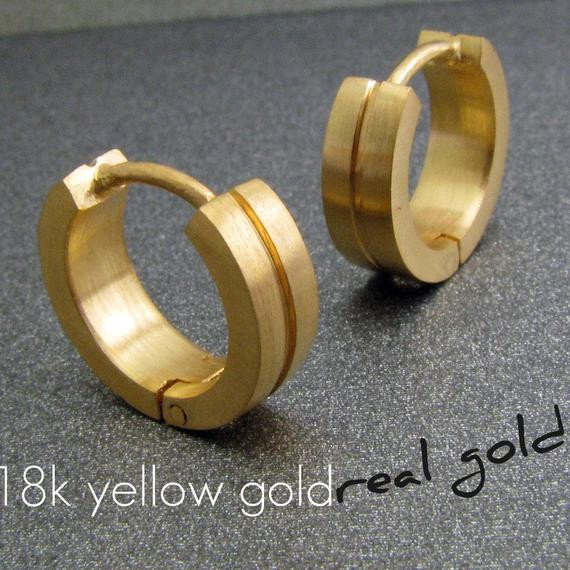 Gold Hoop Earrings Male
 Men s hoop earrings binary solid gold hoop earrings