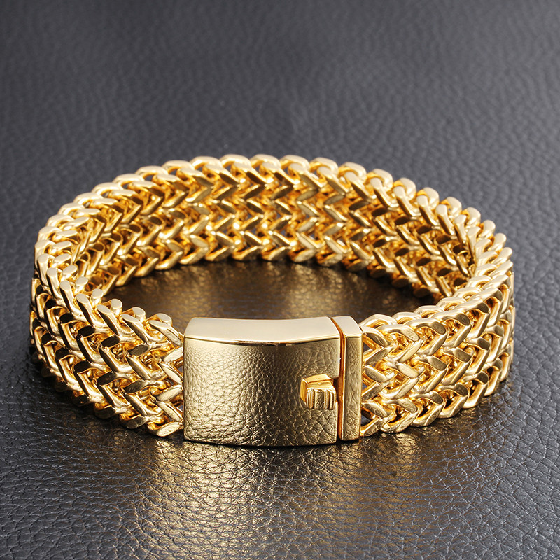 Gold Mens Bracelets
 2016 New Brand Gold Bracelet Men Luxury Best Friends Men