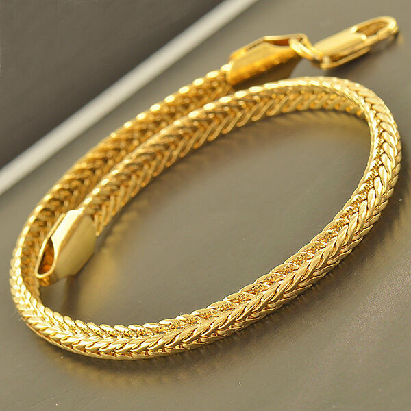Gold Mens Bracelets
 COOL 9K Yellow Solid Gold Filled Men s Snake Bracelet