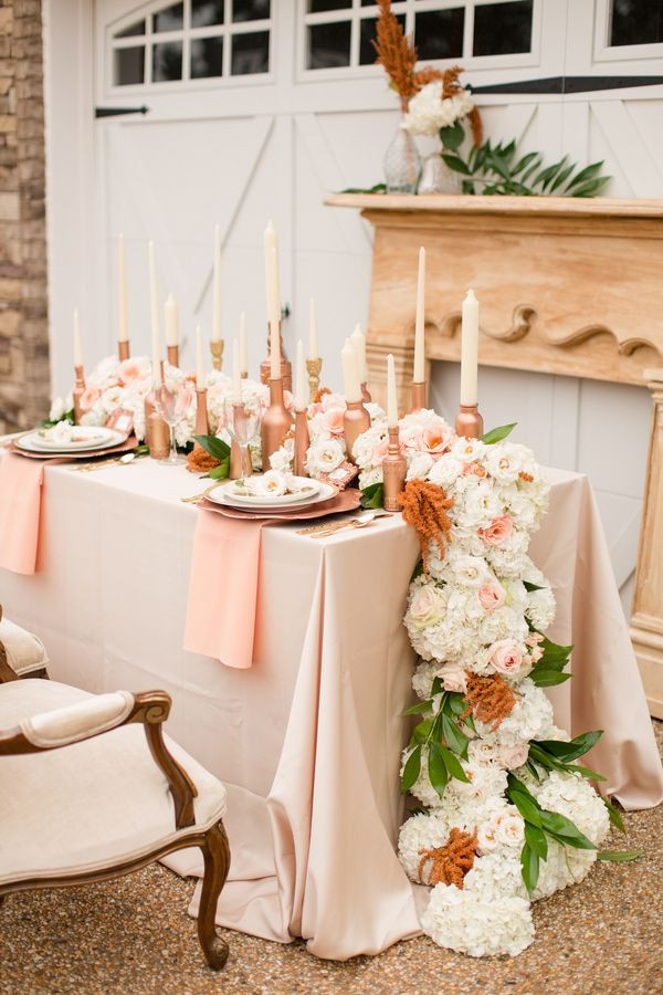 Gold Wedding Decorations Table
 Rose Gold Wedding Inspiration Beautiful table setting