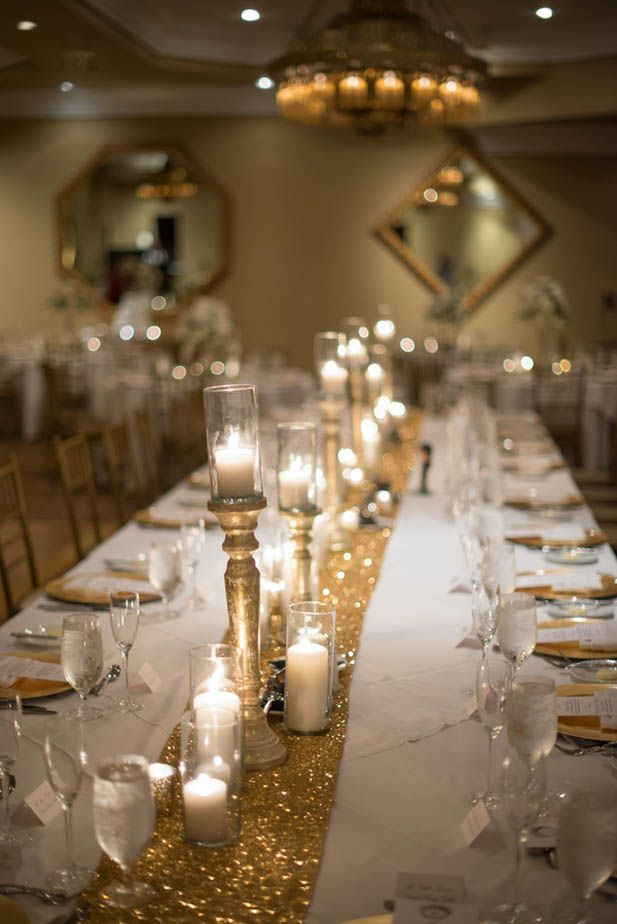 Gold Wedding Decorations Table
 Sparkly Gold Wedding at Casa Monica Hotel FL