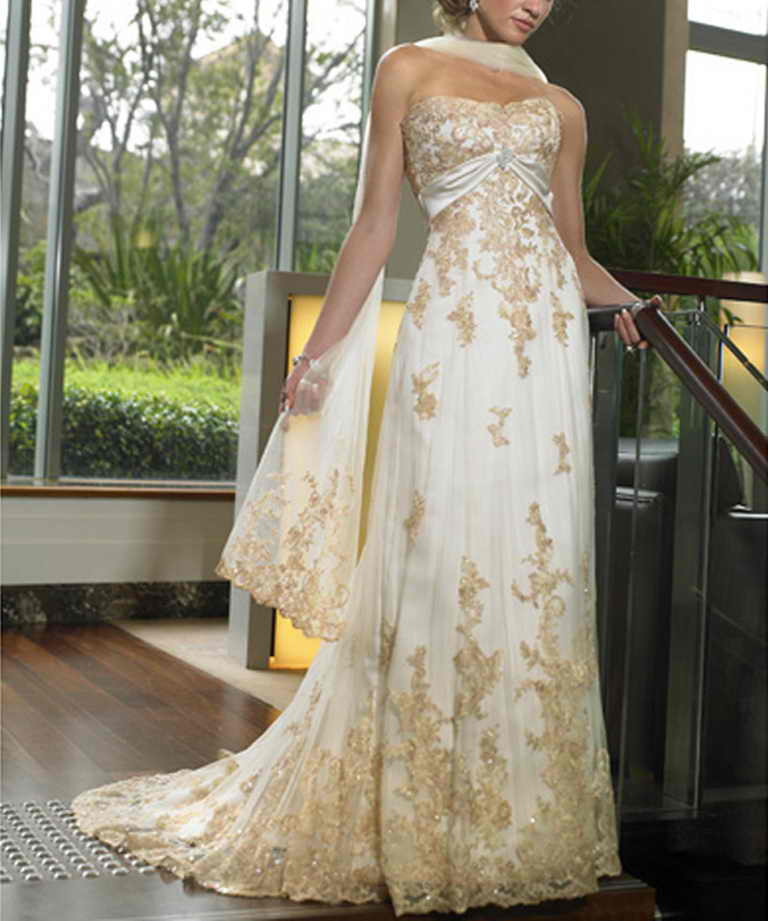 Gold Wedding Gowns
 Wedding Lady Gold Bridal Gown Collection
