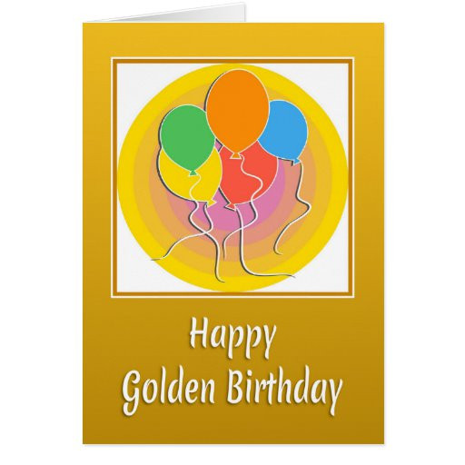 Golden Birthday Wishes
 Golden Birthday Card with Balloons