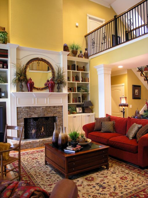 Good Living Room Colors
 Formal Living Room Two story living room with fireplace