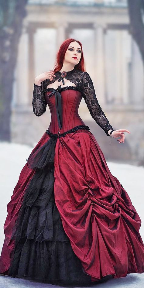 Gothic Wedding Gown
 Gothic Ball Gown Victorian Wedding Dresses Black and