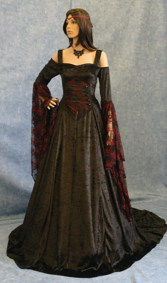 Gothic Wedding Gown
 renaissance me val gothic wedding dress pagan by