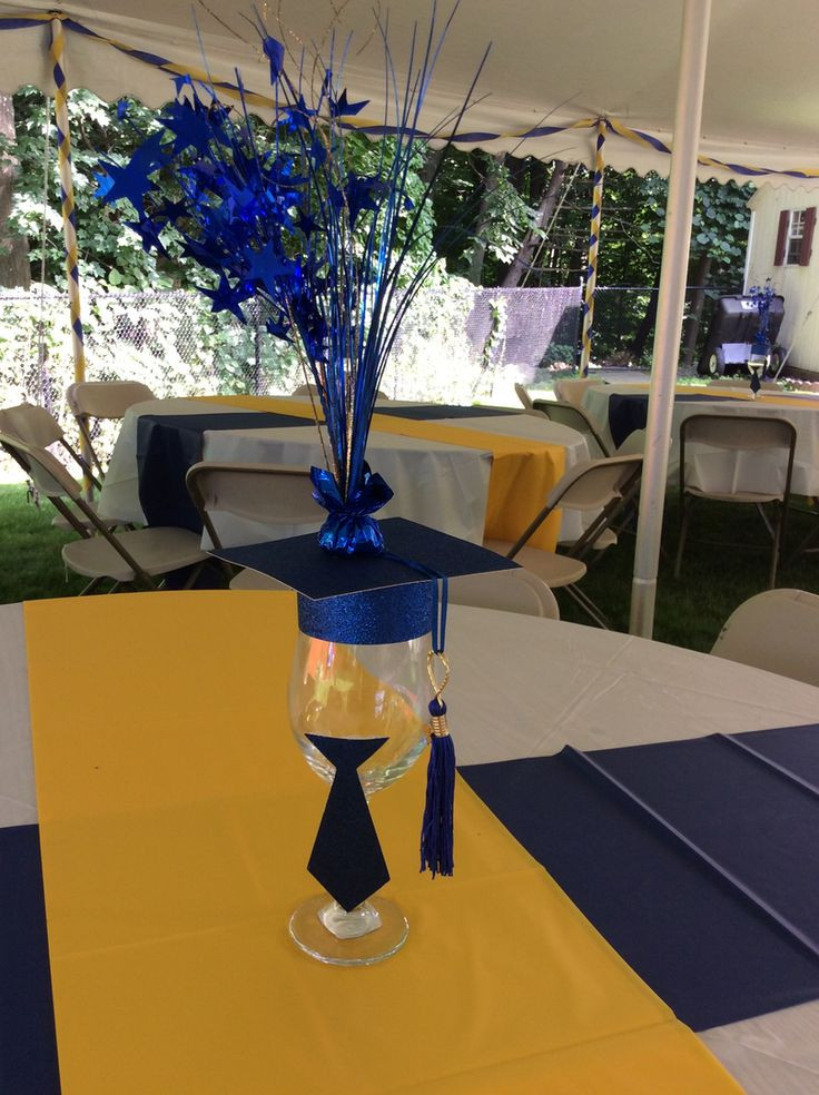 Graduation Party Decoration Ideas For Guys
 Royal Blue and Gold Graduation Party by EV Events and
