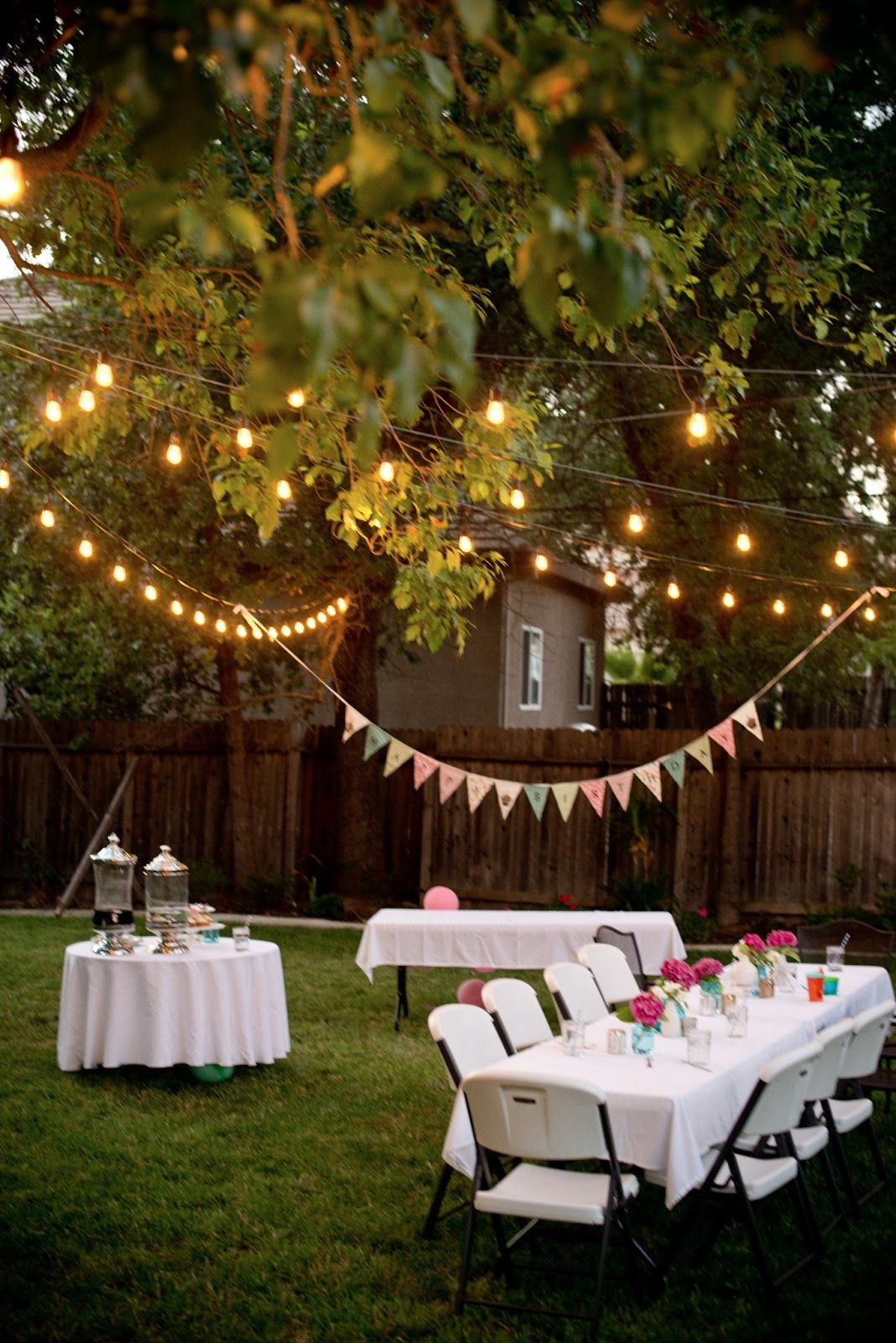 Graduation Party Ideas Backyard
 Backyard Birthday Fun Pink Hydrangeas Polka Dot Napkins