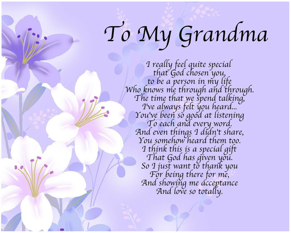 Grandma Birthday Quote
 Personalised To My Grandma Poem Mothers Day Birthday
