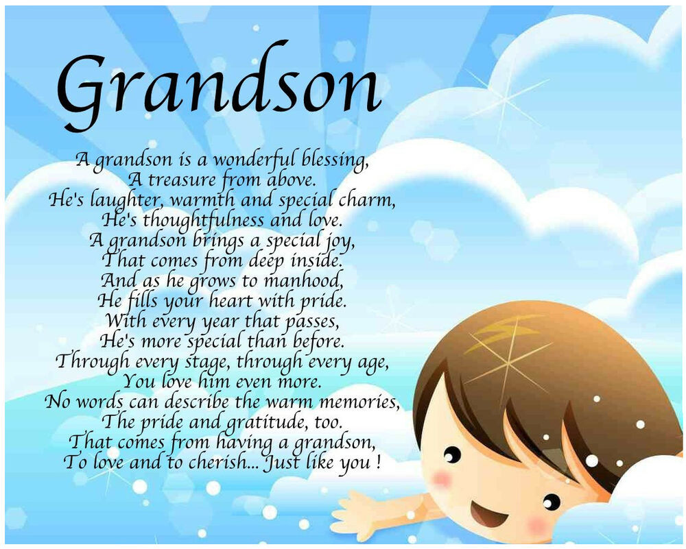 Grandson Birthday Wishes
 Personalised Grandson Poem Birthday Christmas Christening