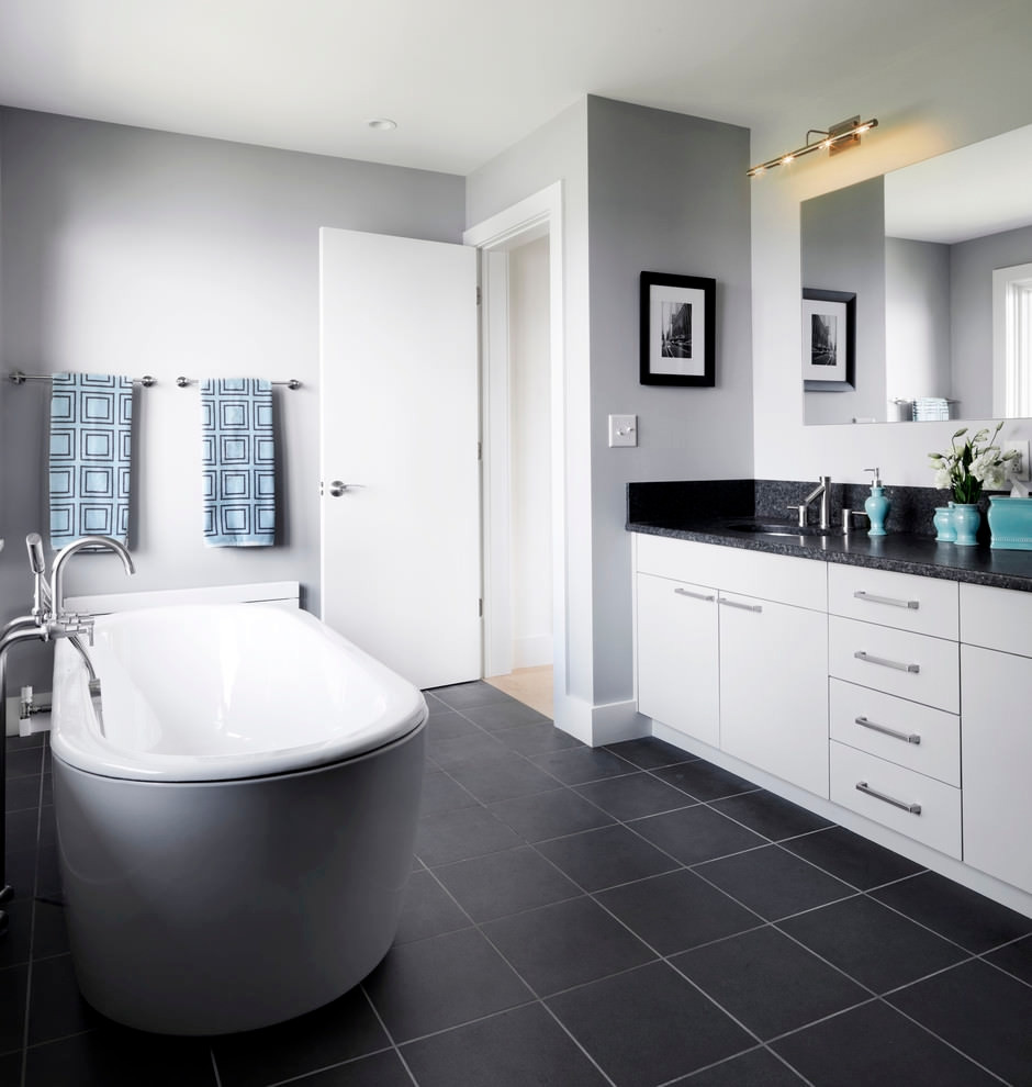 Gray Bathroom Walls
 22 Stylish Grey Bathroom Designs Decorating Ideas