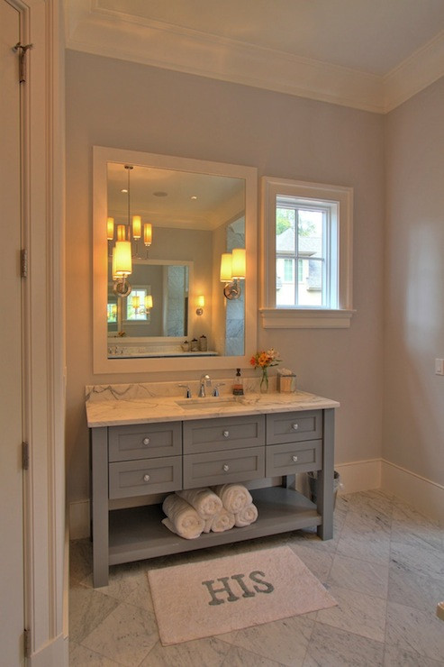 Gray Bathroom Walls
 Grey Bathroom Cabinets Design Ideas
