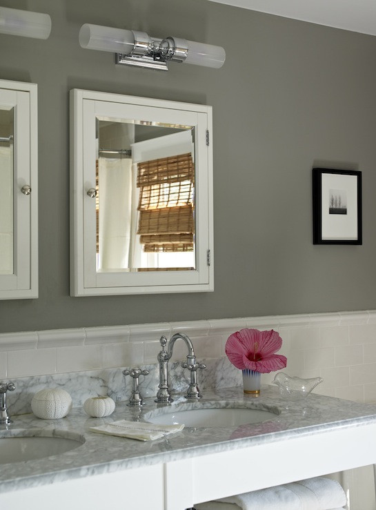 Gray Bathroom Walls
 Girls Bathroom Design Cottage bathroom Benjamin