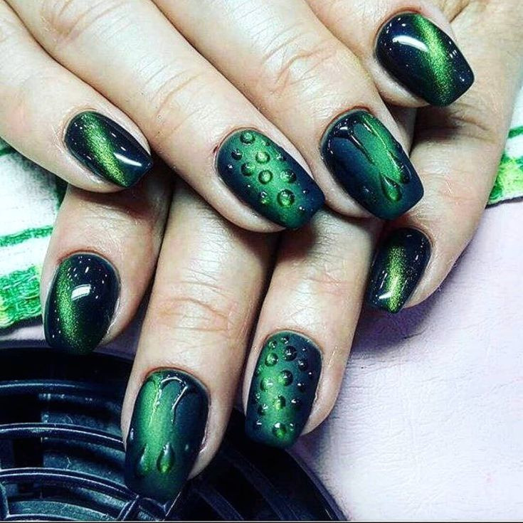 Green And Black Nail Designs
 50 Manicure ideas based green color 2018