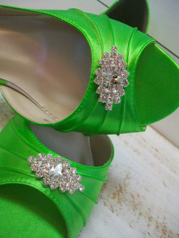 Green Shoe Wedding
 Lime Green Wedding Shoes Over 100 Colors Dyeable by Parisxox