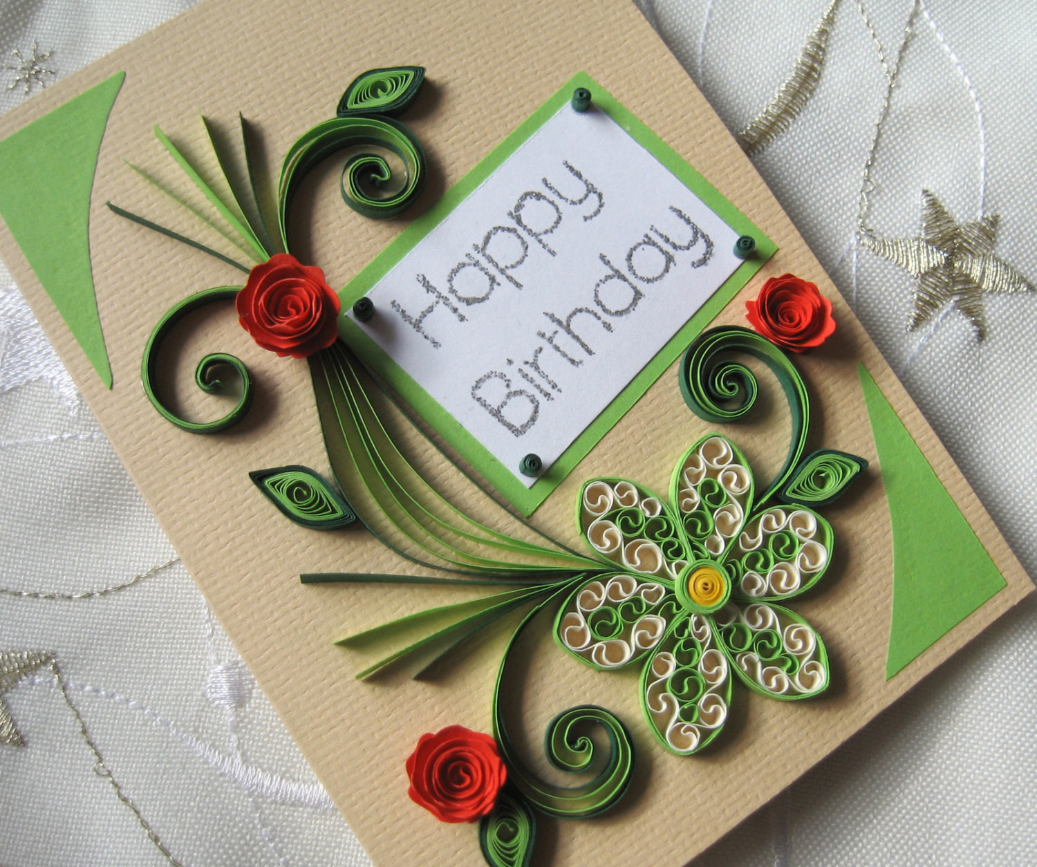 Greeting Cards Birthday
 Happy Birthday Card Handmade Quilling Card Quilled