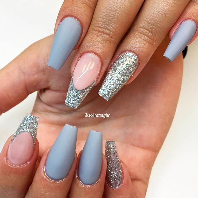 Grey And Glitter Nails
 27 Grey Nails Ideas To Fall In Love With