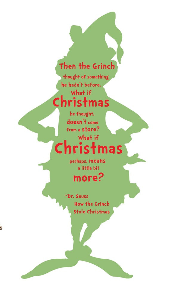 Grinch Christmas Quote
 Items similar to The Grinch Quote Vinyl wall art Decal