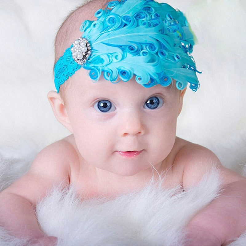 Hair Bands For Baby Girl
 1pcs Baby Hair Band Feather Flower Hair Bow Head Band Baby