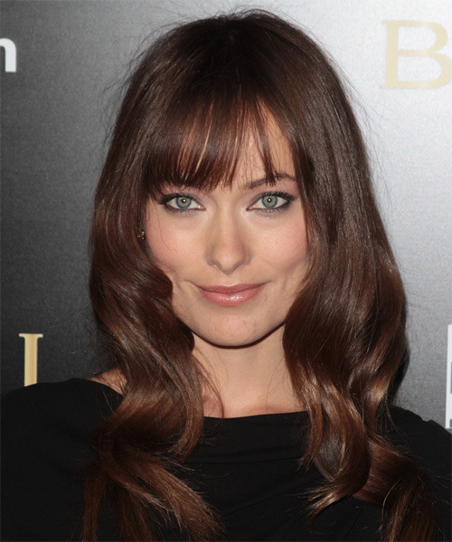 Hairstyle For Large Women
 Olivia Wilde Long Wavy Chocolate Brunette Hairstyle with
