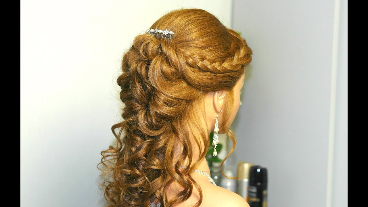 Hairstyles For Long Hair With Braids
 Curly prom hairstyle for long hair with french braids