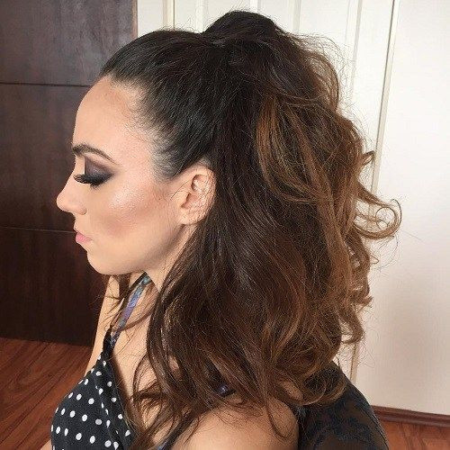 Half Curly Half Straight Hairstyles
 40 Easy and Chic Half Ponytails for Straight Wavy and