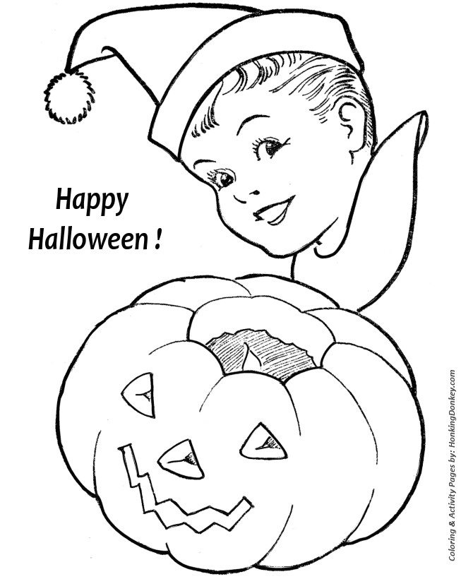 Halloween Coloring Pages For Boys
 Halloween Pumpkin Coloring Pages Boy with his Halloween