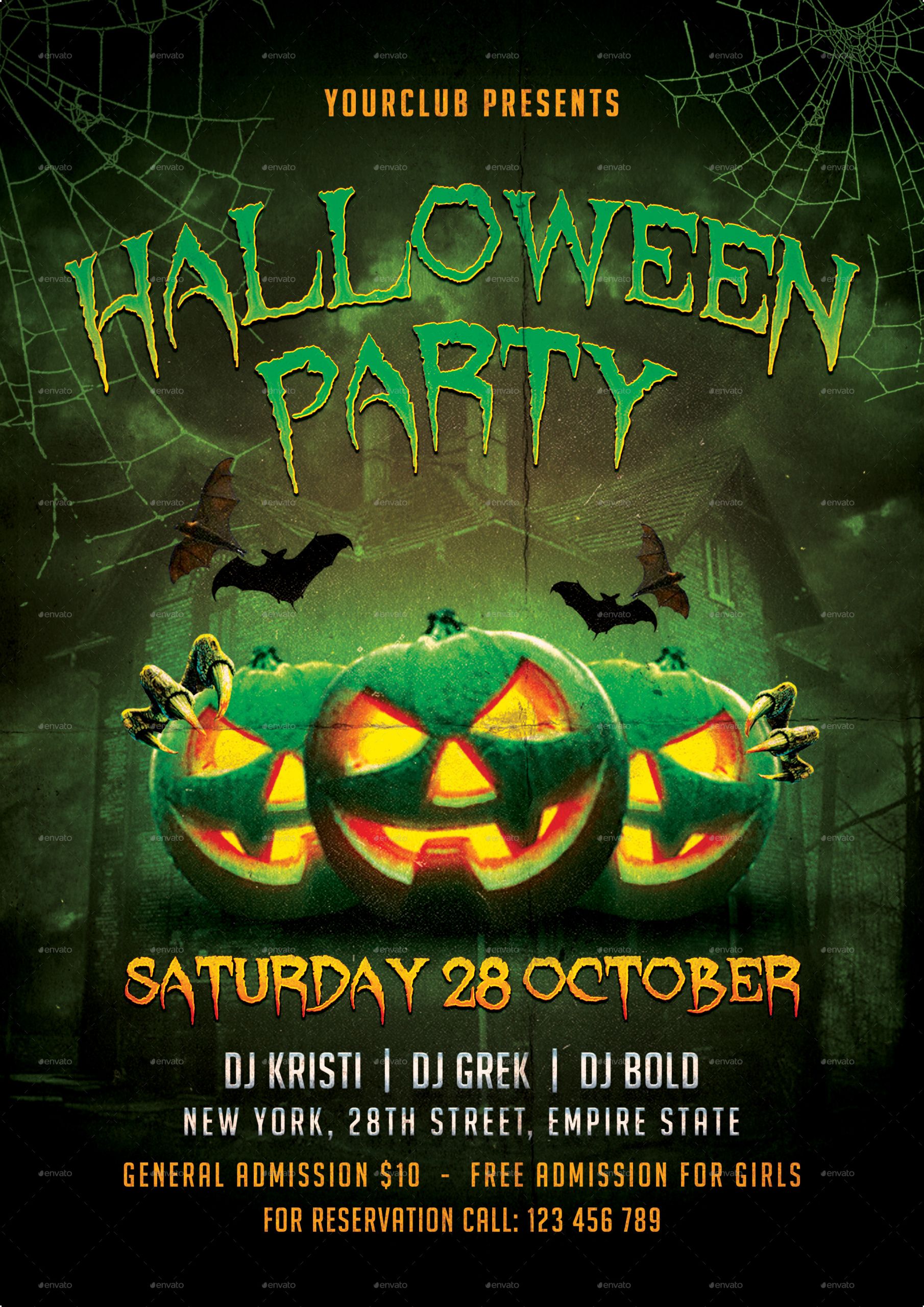 Free Halloween Party Flyer Template