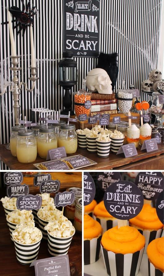 Halloween Party Ideas For Kids Pinterest
 Eat Drink and Be Scary Halloween Dessert Table