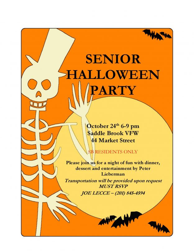 Halloween Party Ideas For Seniors
 Senior Halloween Party 2017 Township of Saddle Brook