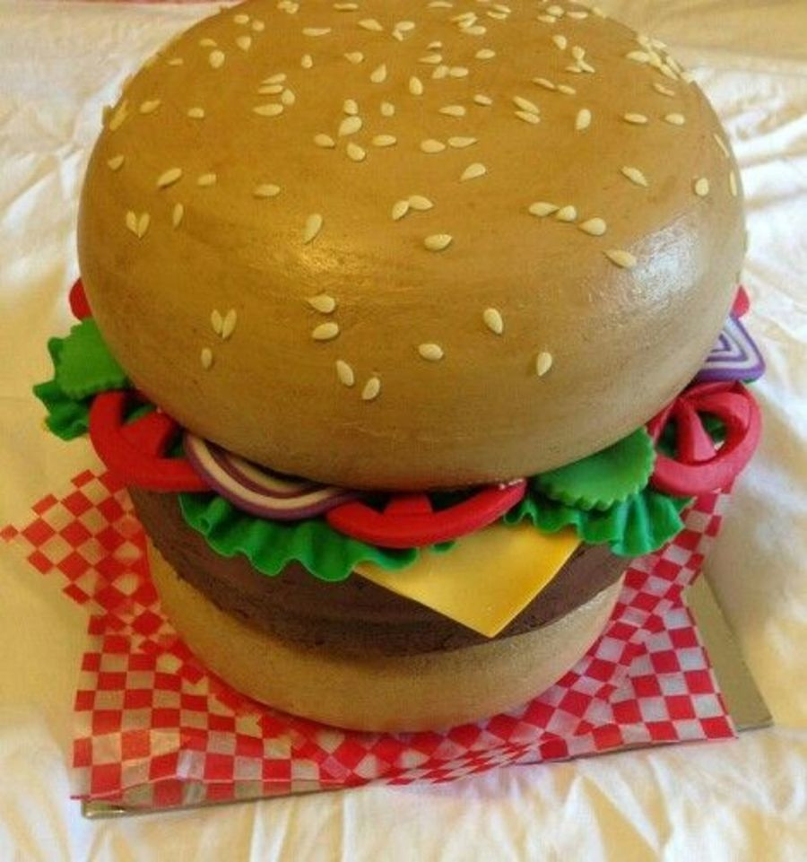 Hamburger Birthday Cake
 Cheeseburger Cake CakeCentral