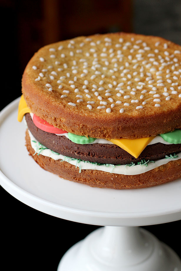 Hamburger Birthday Cake
 This Week for Dinner How to Make a Hamburger Birthday Cake