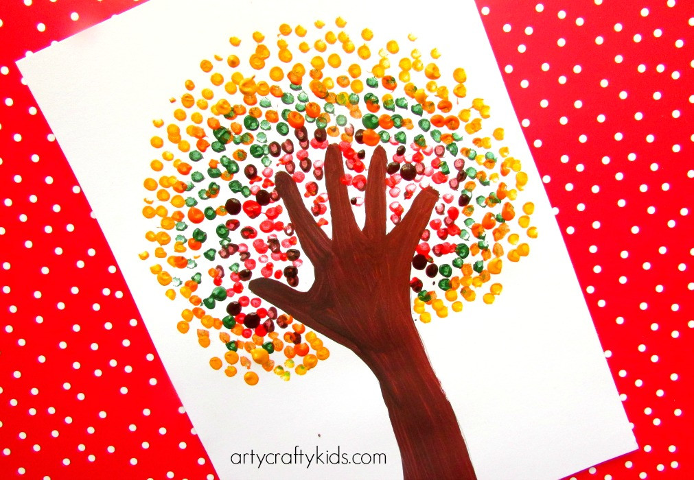 Hand Art For Kids
 Autumn Handprint Tree