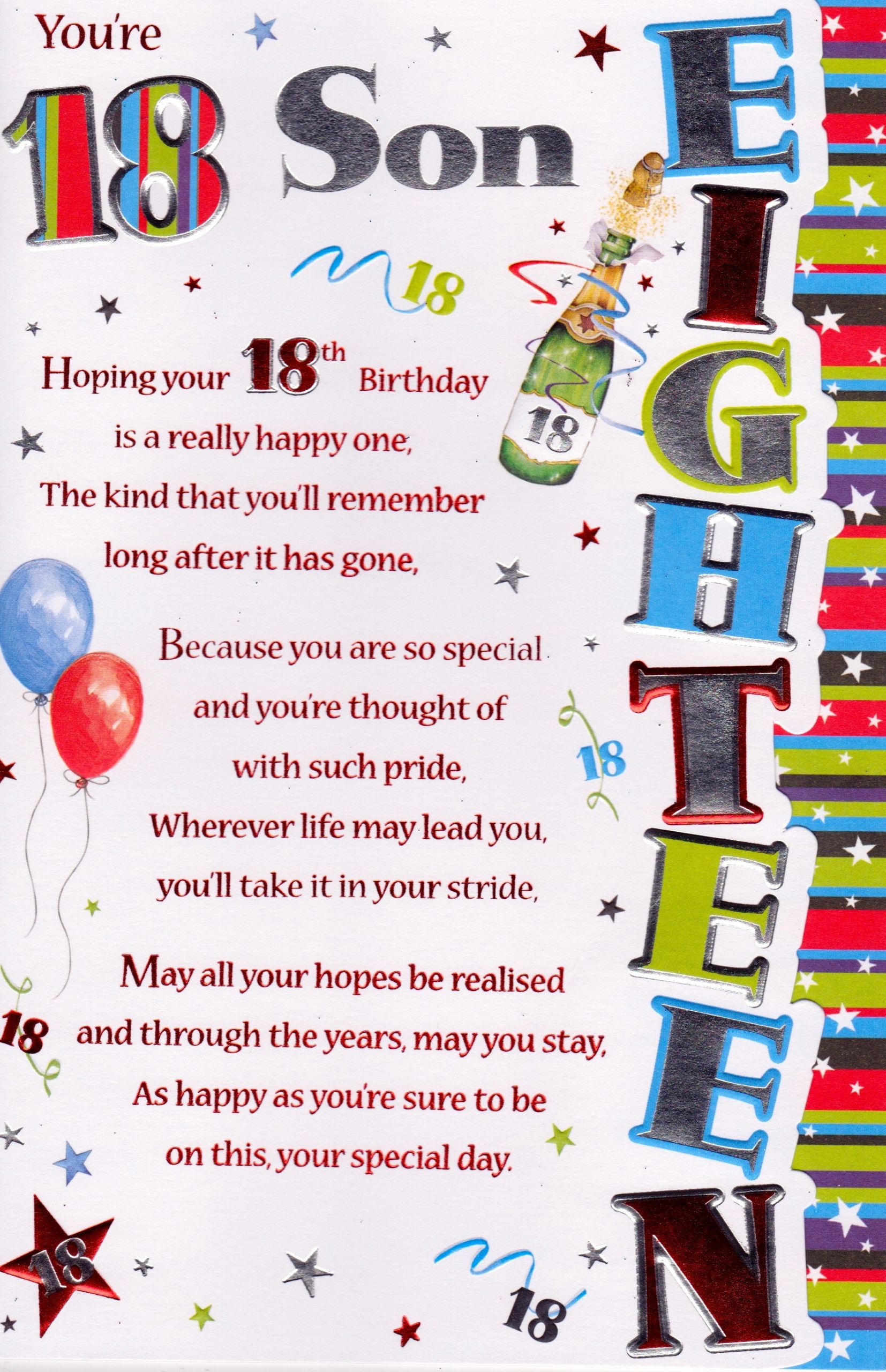 Happy 18th Birthday Wishes To My Son
 18 Birthday Quotes For Son QuotesGram