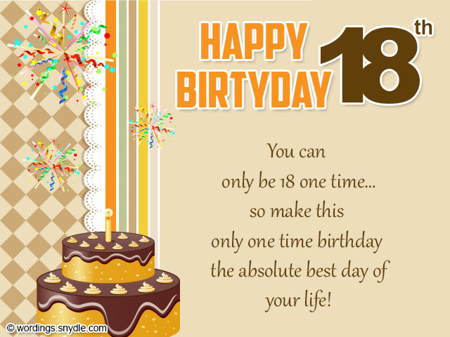 Happy 18th Birthday Wishes To My Son
 18th Birthday Wishes Greeting and Messages – Wordings and