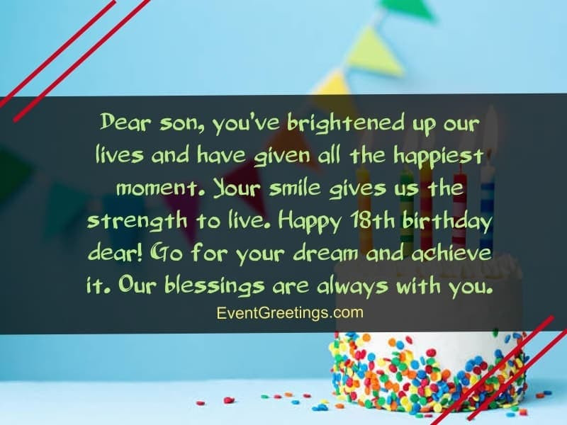 Happy 18th Birthday Wishes To My Son
 50 Best 18th Birthday Quotes And Wishes For Dearest e