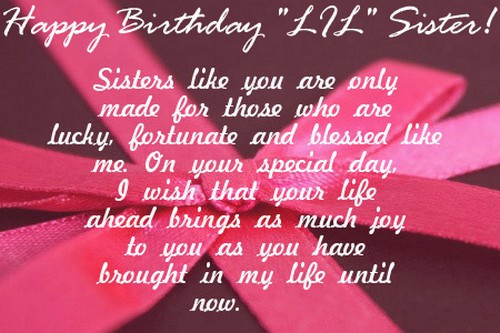 Happy Birthday Baby Sister Quotes
 The 105 Happy Birthday Little Sister Quotes and Wishes