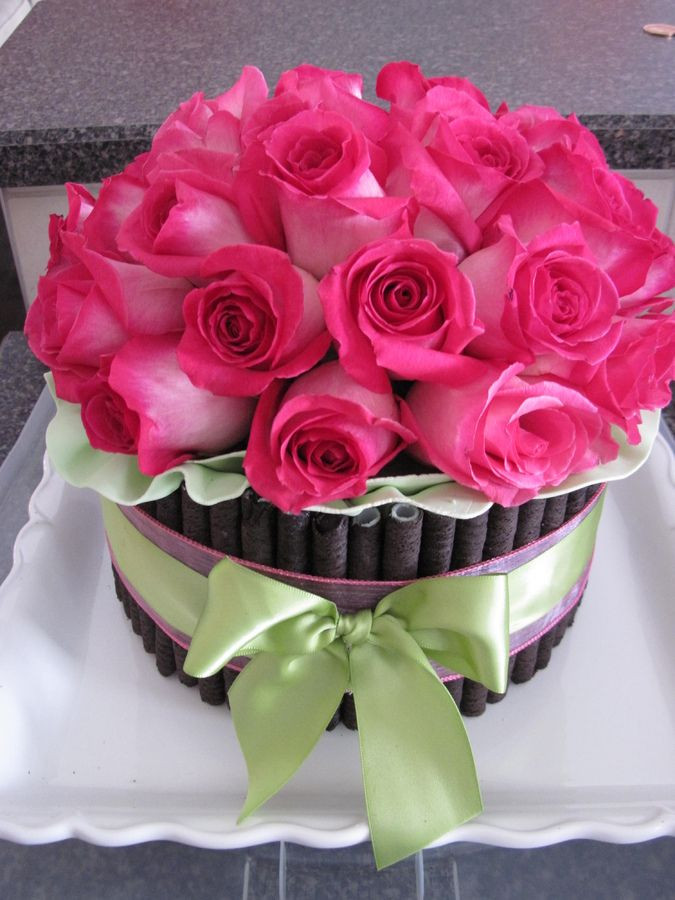 Happy Birthday Cake And Flowers
 Fresh Flower cake — Birthday Cakes