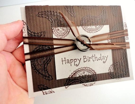 Happy Birthday Card For Him
 Happy Birthday Card for HIM Masculine Brown Rustic