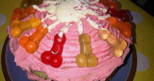 Happy Birthday Dick Cake
 Funny bachelorette party cake