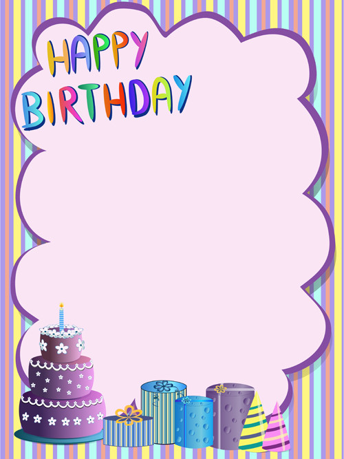 Happy Birthday Email Cards
 Cute happy birthday greeting card vector 01 free
