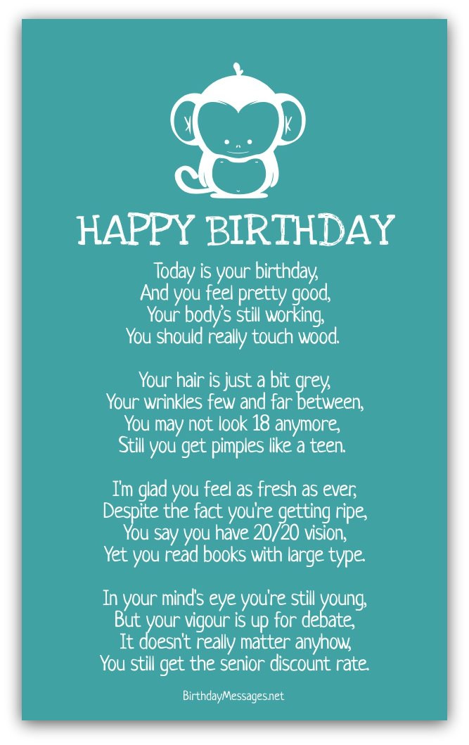 Happy Birthday Poem Funny
 Funny Birthday Poems Funny Birthday Messages