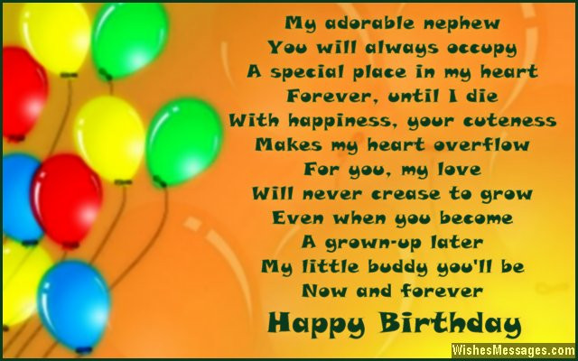 Happy Birthday Quotes For A Nephew
 Birthday poems for nephew – WishesMessages