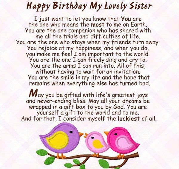 Happy Birthday Quotes For Little Sister
 happy birthday to my sister