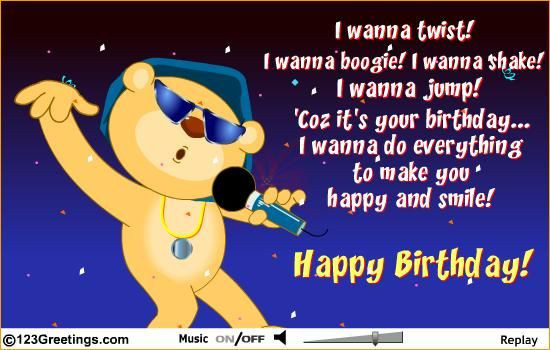 Happy Birthday Singing Cards
 boogie shake singing birthday card
