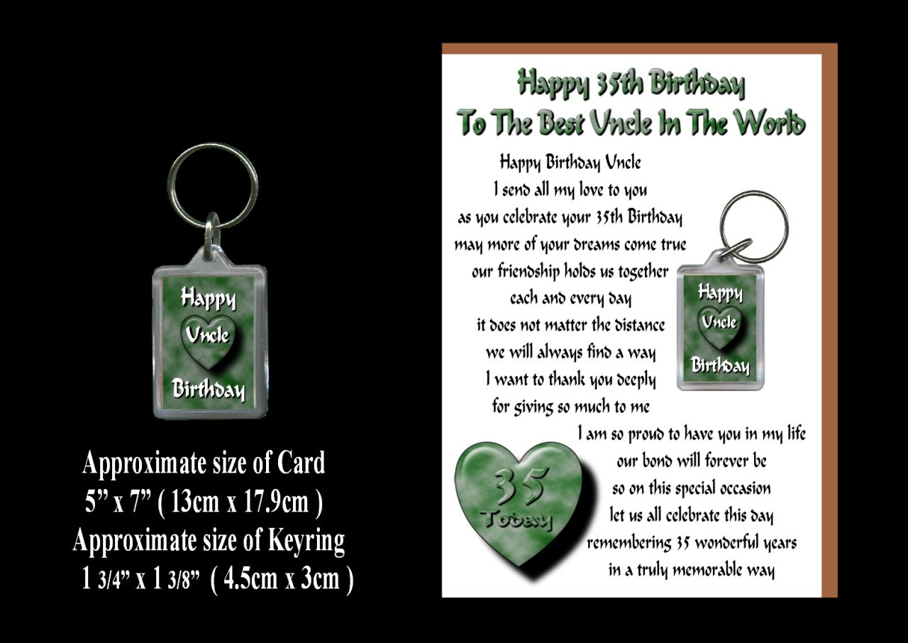 Happy Birthday Uncle Cards
 HAPPY BIRTHDAY UNCLE AGES 21 TO 100 CARD & KEYRING GIFT