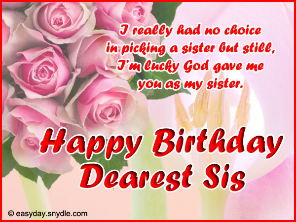 Happy Birthday Wishes To My Sister
 Happy Birthday Wishes and Birthday Birthday wishes